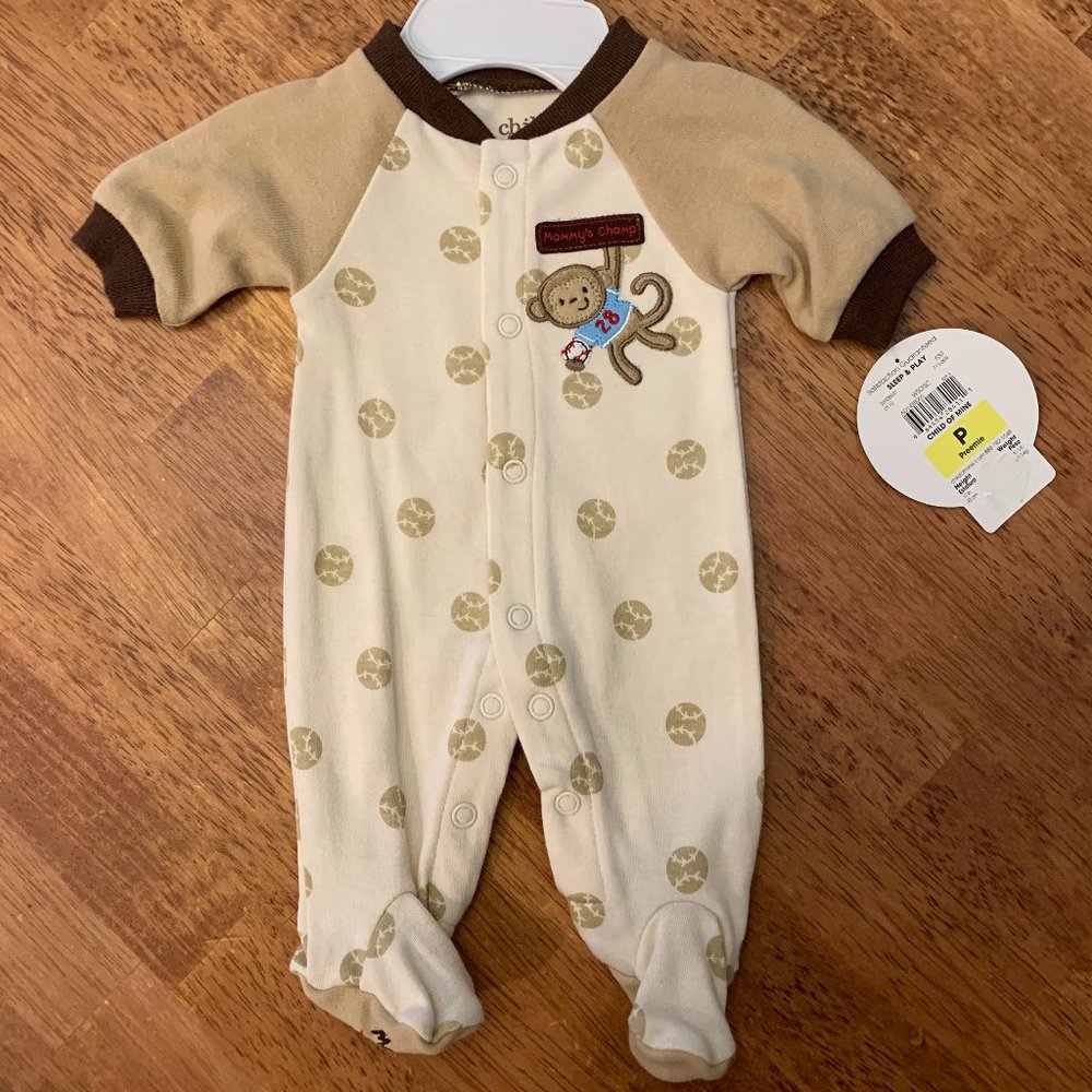 Preemie boys one-piece